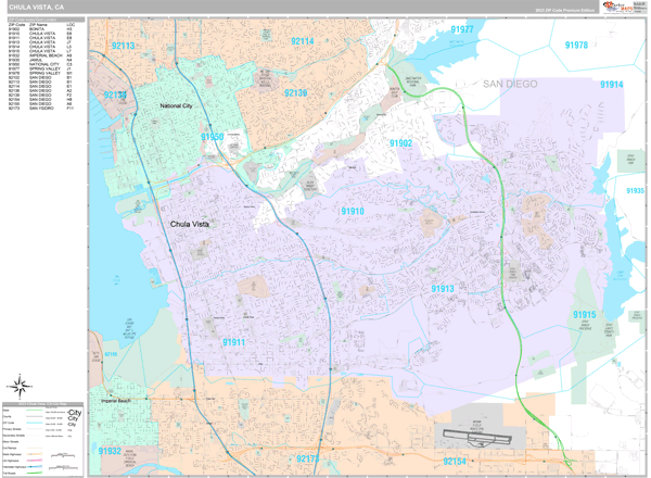 Chula Vista City Map Book Premium Style